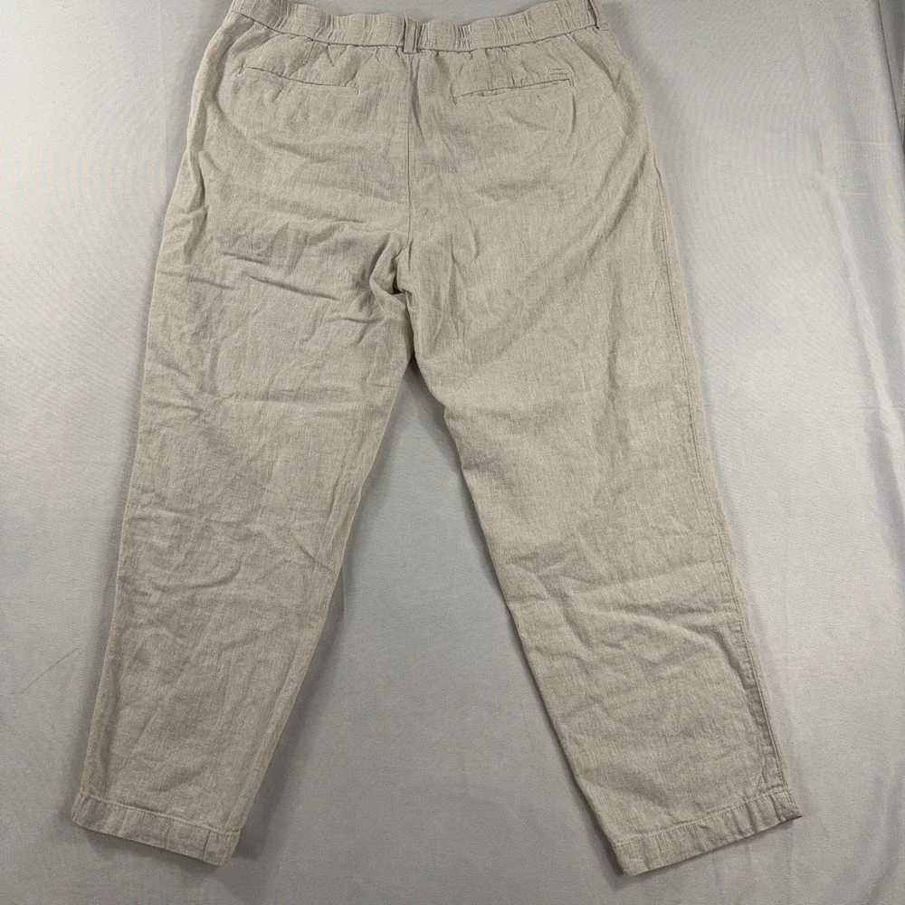 Porter & Ash Linen Blend Pleated Tapered Casual Trousers Mens Size 34